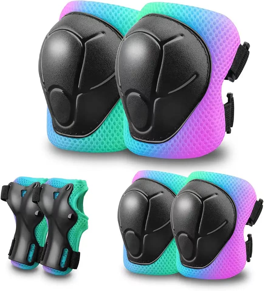 ZLEIOUY Kids Protective Gear Set Knee Pads for Kids 3-14 Years Toddler Knee and Elbow Pads with Wrist Guards 3 in 1 for Skating Cycling Bike,Biking, Roller Skates, Scooters