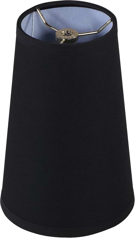 Aspen Creative 32163 Transitional Hardback Empire Shape Spider Fitter Lamp Shade in Black, 4-1/4" Top x 6" Bottom x 9" Slant