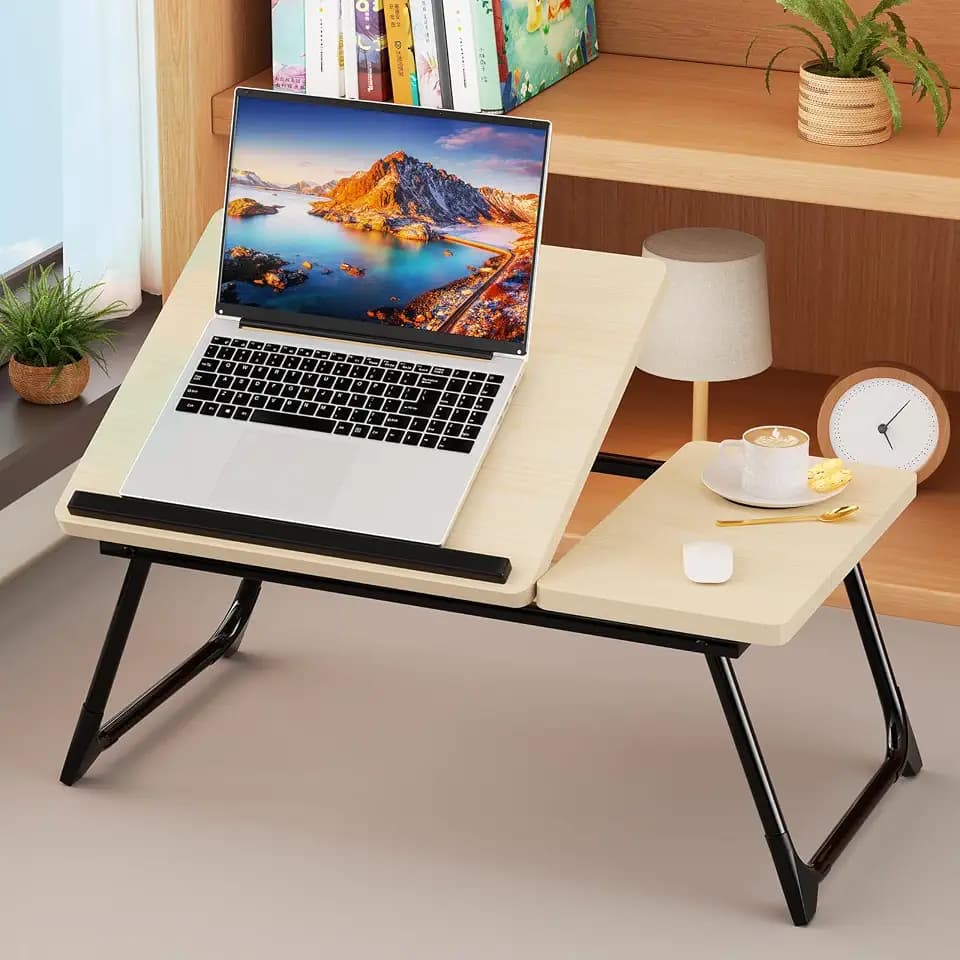 Laptop Bed Desk, 5-Angle Adjustable Bed Laptop Table with Cup Holder