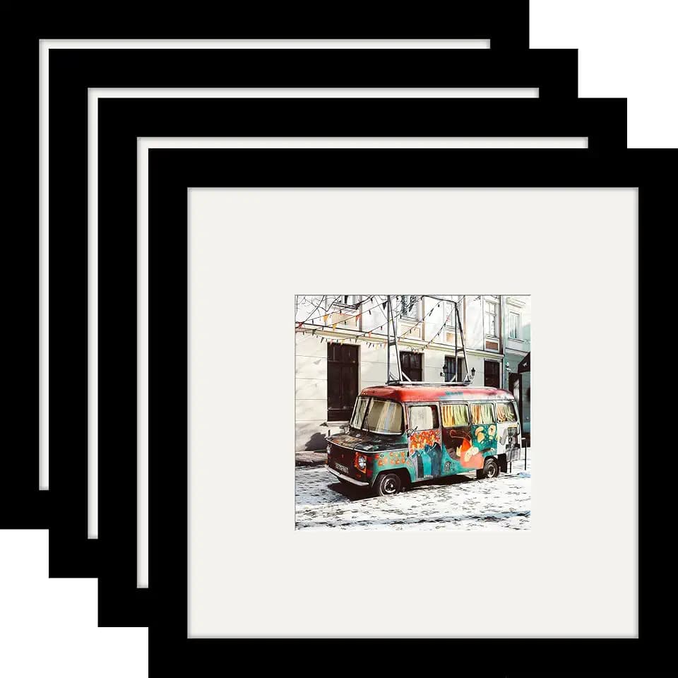 WUTL 8x8 Black Picture Frames Square