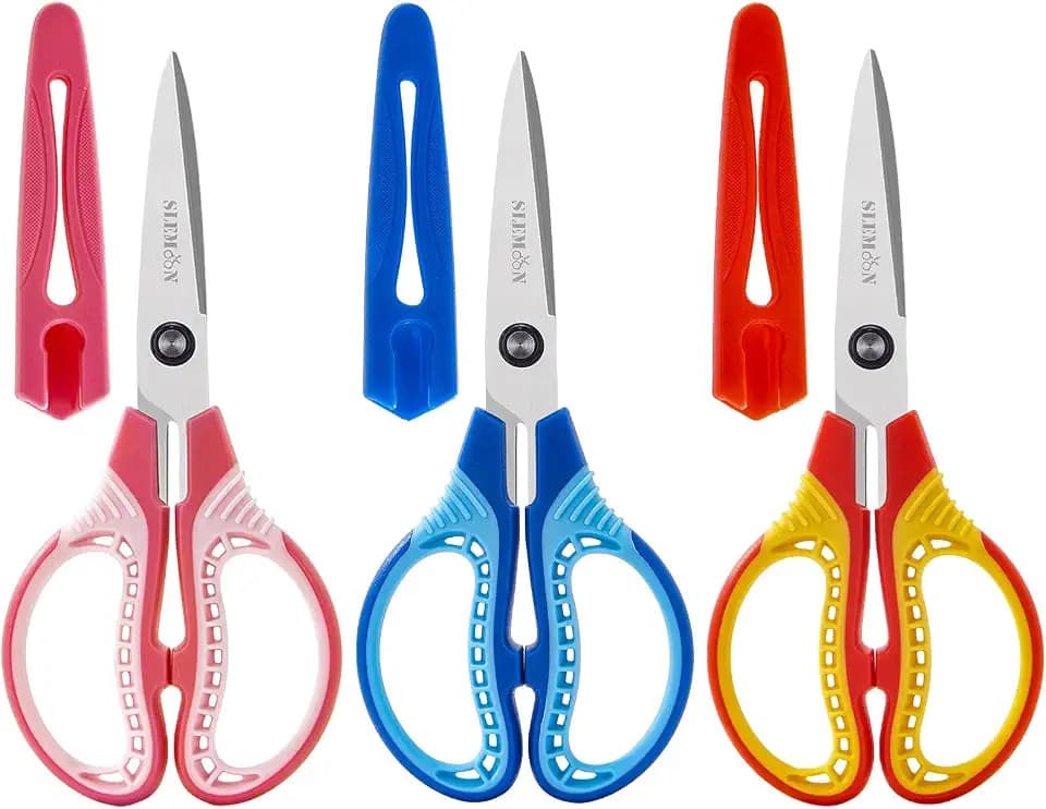 7" Scissors for Kids Ages 8-12,Pointed Tip with Cover Scissor