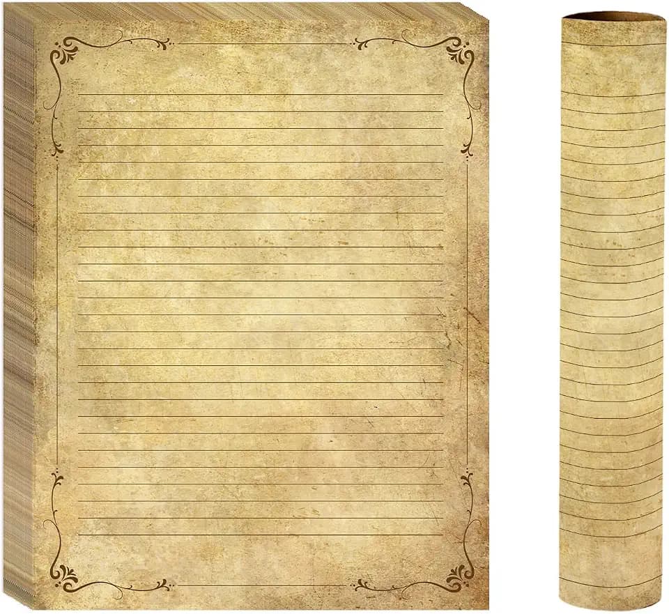 Goefun 100 GSM Double Sided Vintage Lined Paper 8.5 x 11 Aged Stationery
