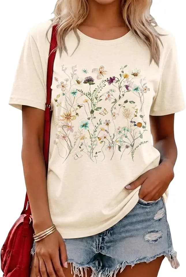 LETSEE Short Sleeve Shirts for Women Free Bird Vintage Rock Graphic Tees Casual Crewneck Tops Summer Rock Tee