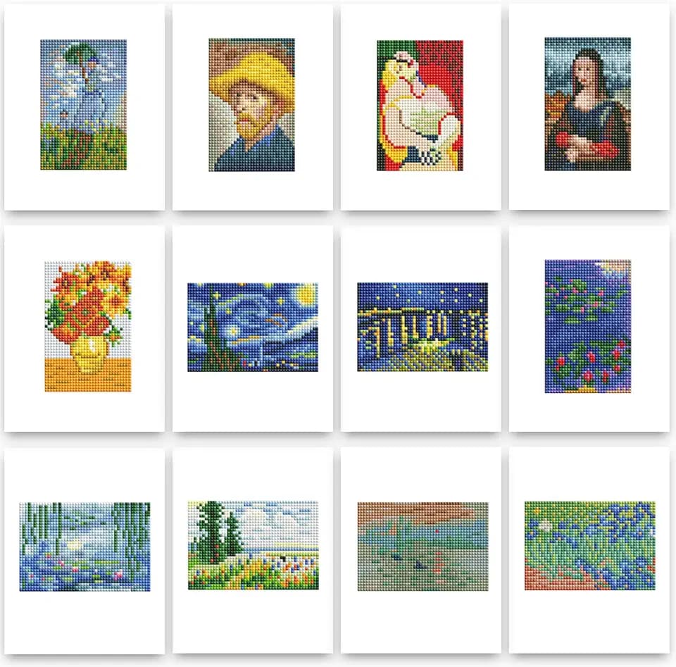 PeakLuv Small Diamond Art Kits Classic Masterpiece Diamond Painting Kits