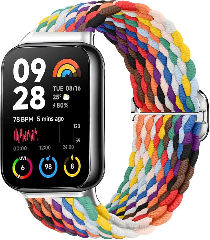 Geflochtenes Armband Kompatibel mit Xiaomi Smart Band 9 Pro/Mi Band 8 Pro/Redmi Watch 4,Sport Ersatzarmband für Xiaomi Smart Band 9 Pro/Mi Band 8 Pro/Redmi Watch 4 für Damen Herren