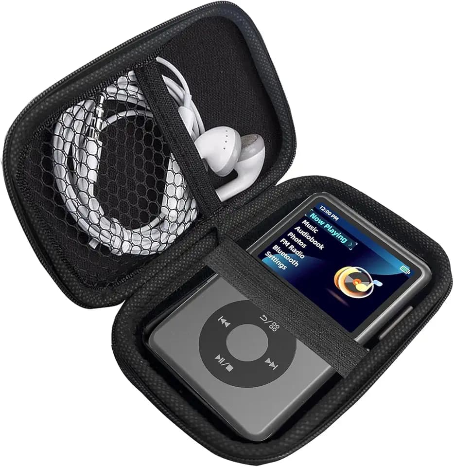 Blueshaweu MP3 Player Tasche Kompatibel für innioasis Y1- Schutzhülle mit Platz für Ohrhörer, USB-Kabel & Speicherkarte – Kompatibel mit innioasis Y1 MP3 Player (schwarz)