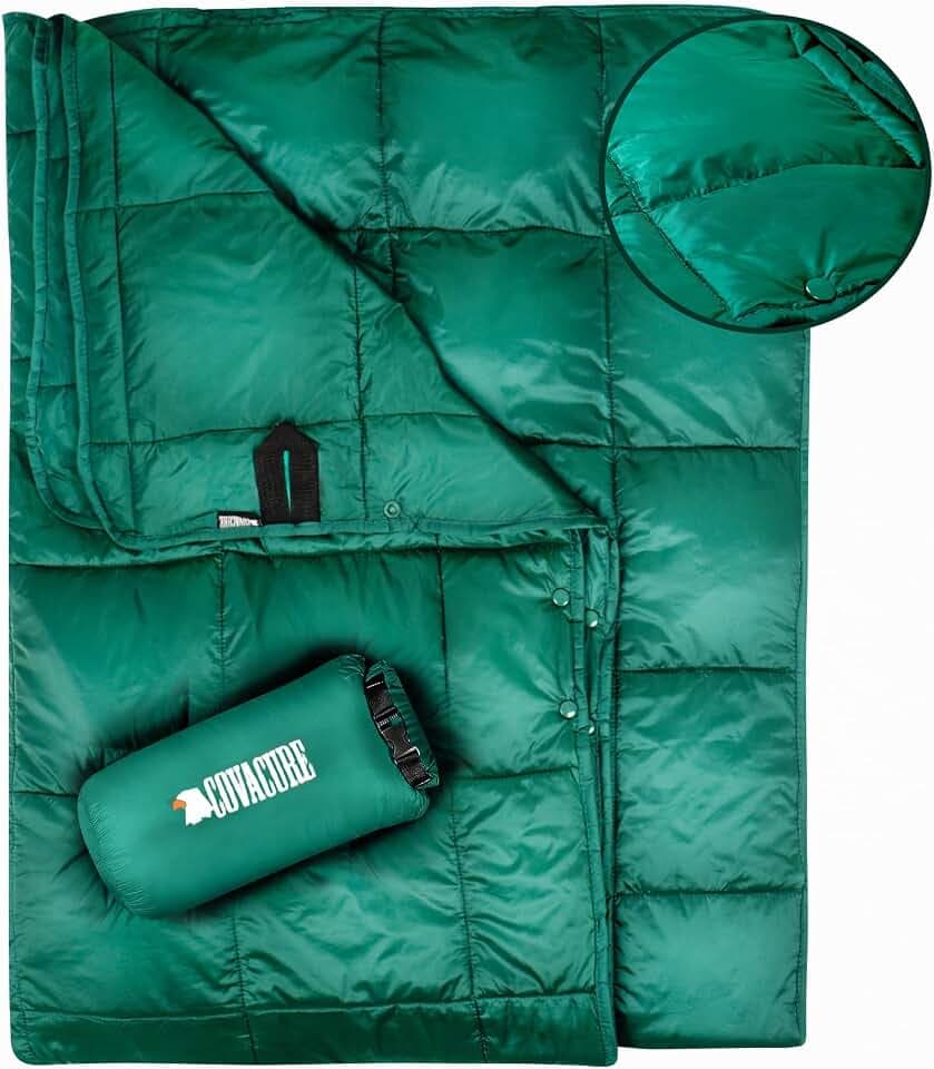 COVACURE Camping Blanket, Packable Down Alternative Outdoor Blanket 57X78''