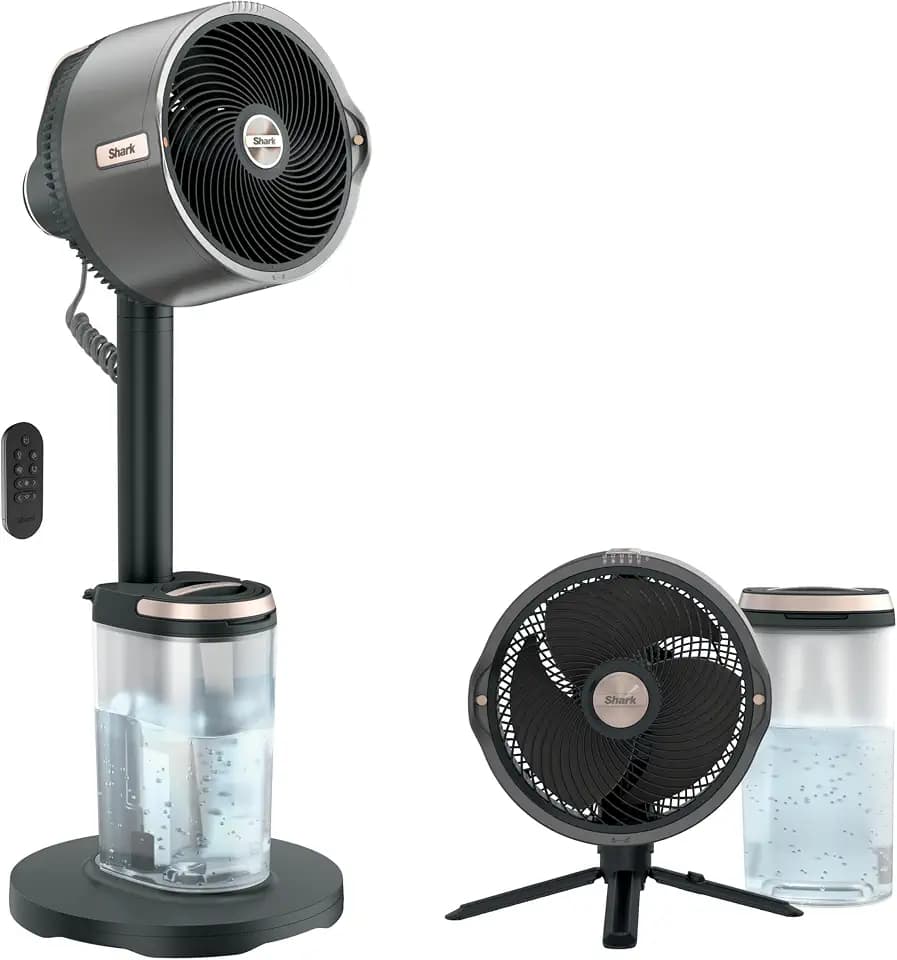 Shark FlexBreeze Pro Mist 2-in-1 Fan with Integrated Mist, Charcoal, FA302