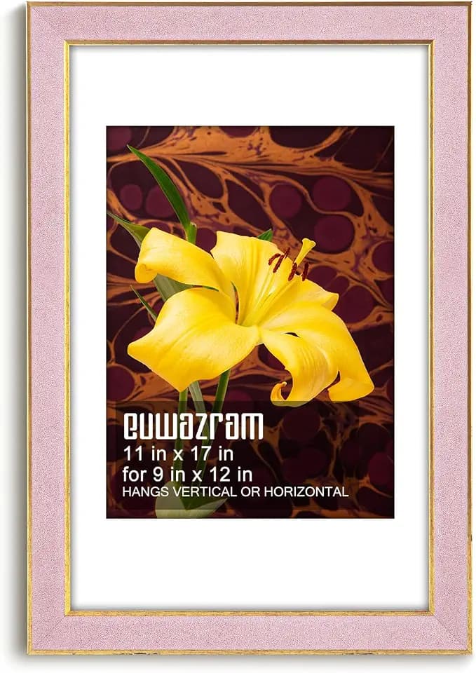 11x17 Poster Frame with Mat for 9x12, Suede Pink