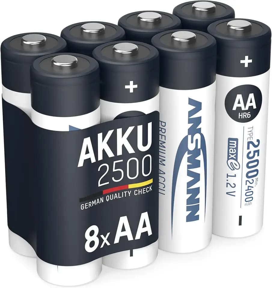ANSMANN 8X Akku Mignon AA NiMH 2400 mAh - Wiederaufladbare Batterien LR06