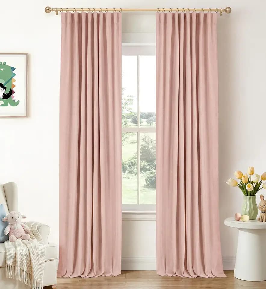 INOVADAY 100% Blackout Curtains for Bedroom Black Out Curtains 96 Inch Long