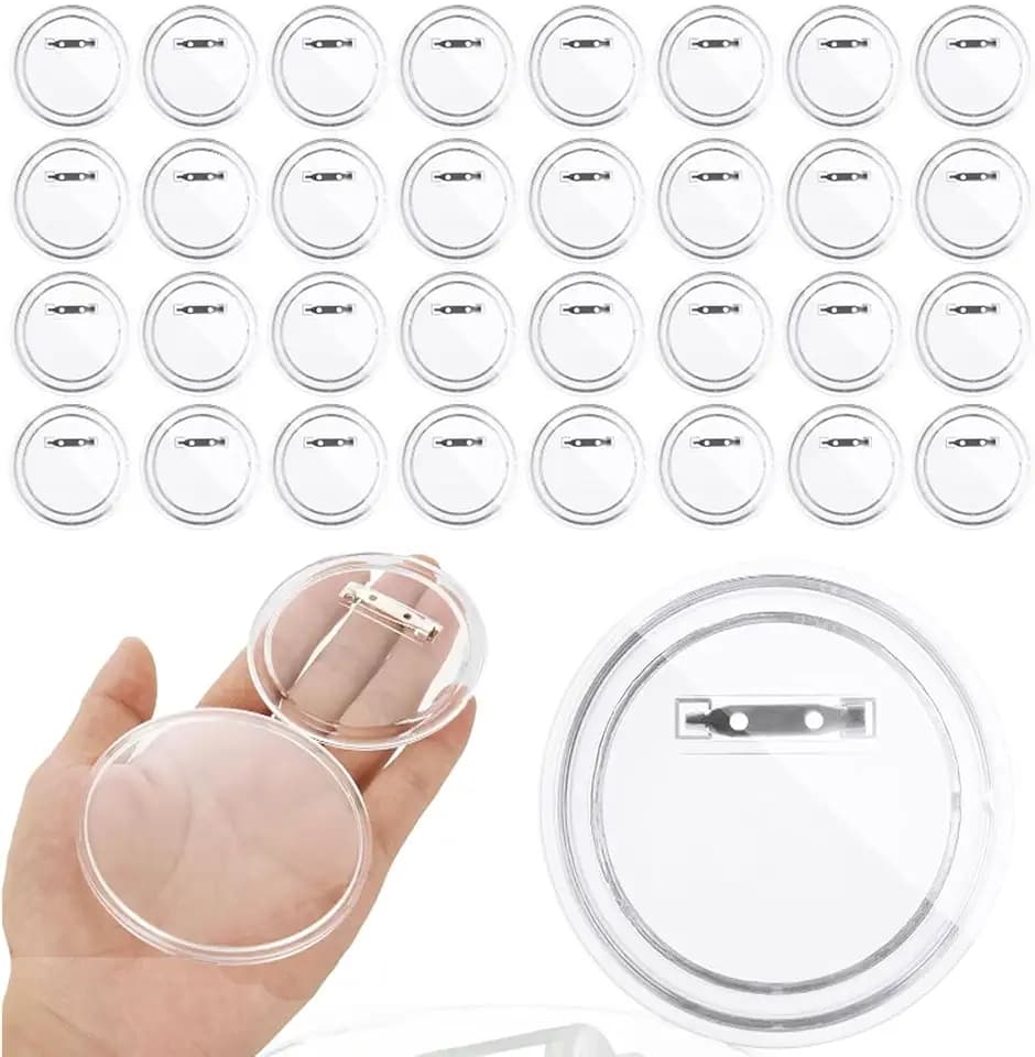 QTLCOHD 100 Pcs 3 Inch Clear Button Pins