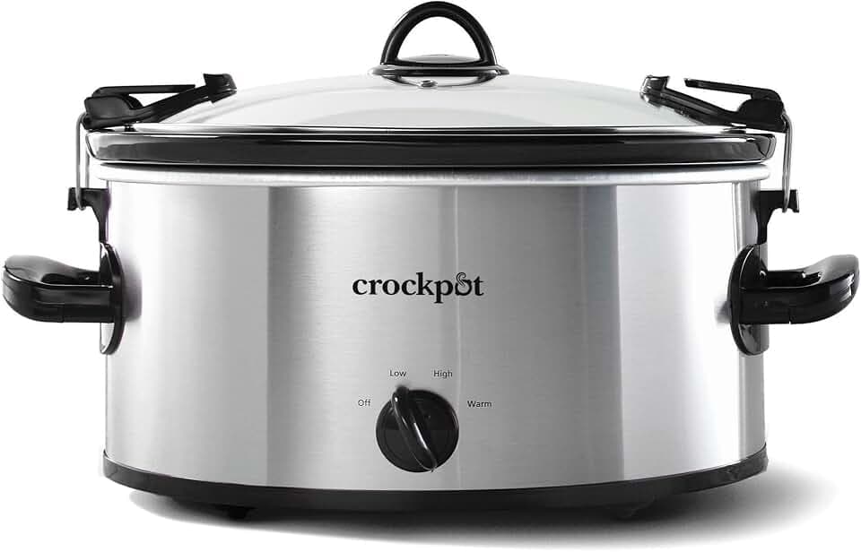 Crock-Pot Cook N Carry Oval Manual Portable Slow Cooker, Silver, 6-Quart