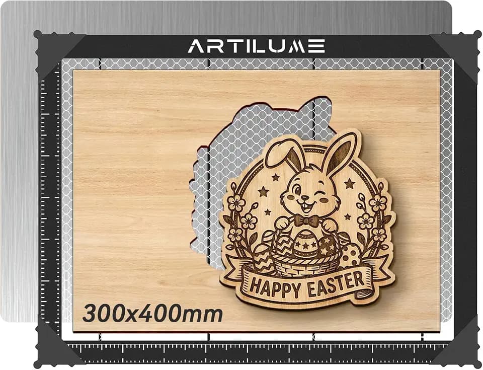 Artilume Honeycomb Panel 300 x 400mm, Laser Engraver Workbed with Non-Slip Surface, Heat-Resistant Support Grid for Laser Cutting Machines, Compatible with Artilume T1/U1 and Most Laser Engravers