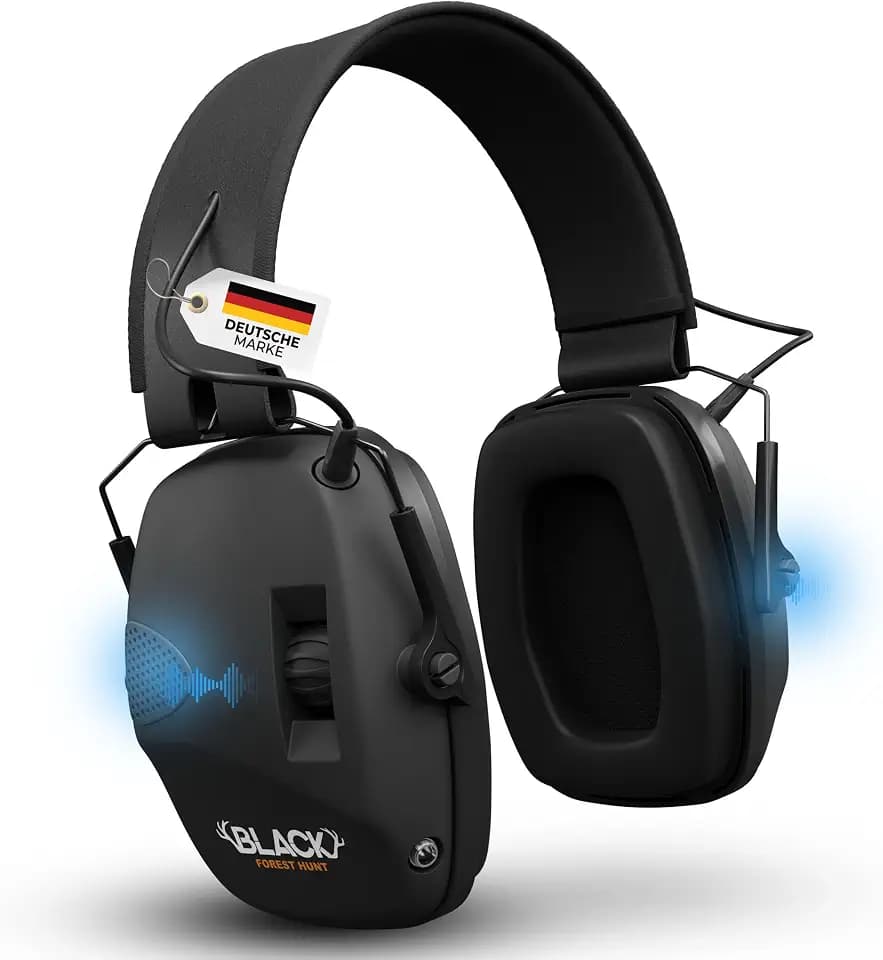 AKTIVER GEHÖRSCHUTZ – Geräuschreduktion 82dB – 5-fache Geräuschanhebung mit Richtmikrofonen – Audio-Input – Lärmschutz – klappbarer Kopfhörer für Jagd, Schießsport, Arbeit