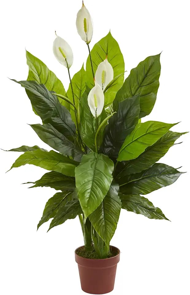 Nearly Natural 42 in Artificial Spathiphyllum Peace Lily Real Touch Plant