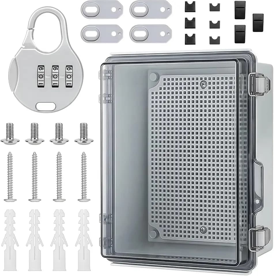 Abzweigdose Wasserdicht Aufputz IP67 mit Schloss, Verteilerdose Außen Wasserdicht, Verteilerkasten, Anschlussdose Wasserdichte Box, Schaltkasten Aussenbereich, Schaltschrank, Klemmkasten