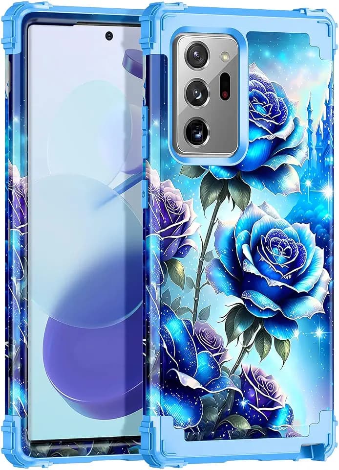 Miqala for Galaxy Note 20 Ultra Case,Glow in The Dark Three Layer Heavy Duty Shockproof Full Body Protection Hard Plastic Bumper+Soft Silicone Protective Case for Samsung Galaxy Note 20 Ultra,Blue