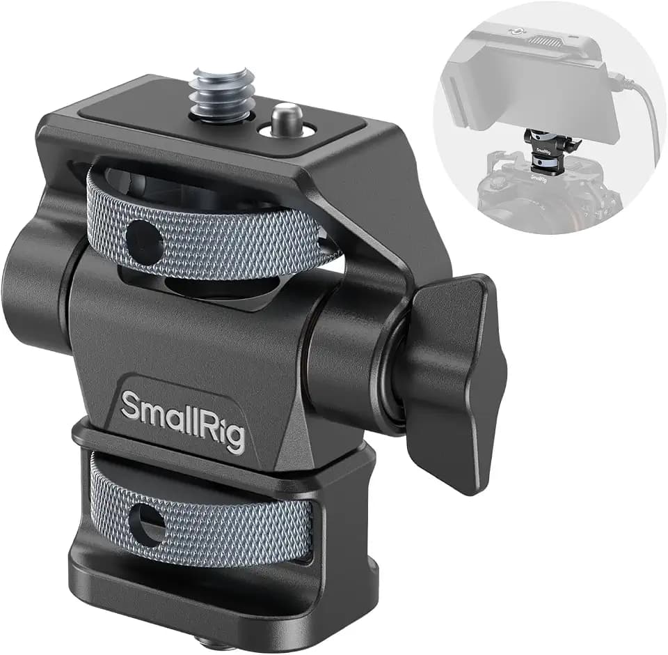 SMALLRIG verstellbare Kameramonitorhalterung, 360° schwenkbar und 180° neigbar, mit 1/4"-20 Schrauben, federnden Positionierungsstiften, Anti-Twist-Design, für Ninja V und V+ Monitore - 4886