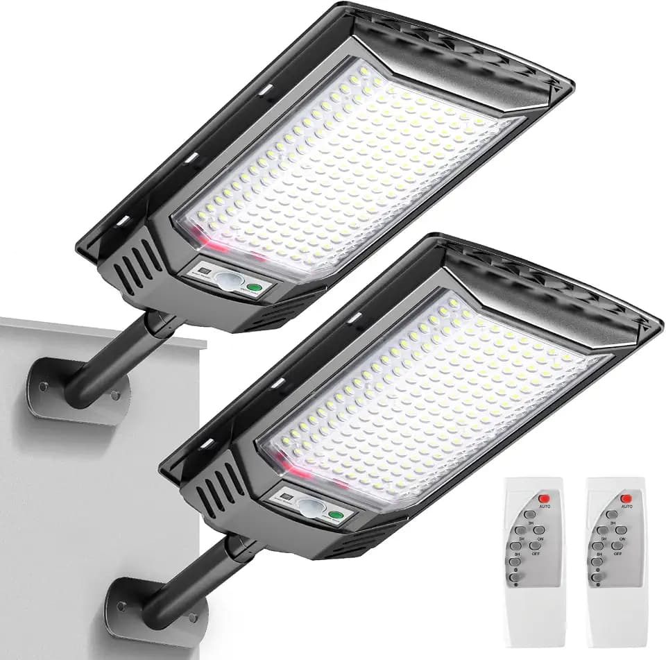 Solar Lights Outdoor Waterproof, 3000LM Solar Powered LED Flood Light with Motion Sensor, Dusk to Dawn Outdoor Security Lighting for Yard, Barn, Street