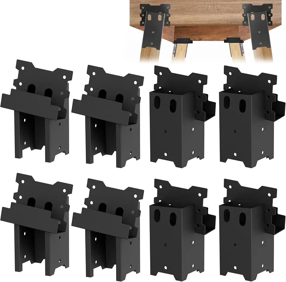 Deer Stand Brackets 4 x 4, Outdoor Platform Deer Blind Brackets 4 PCS / 8 PCS, 12 / 14 Gauge Steel Elevator Brackets for Hunting Platform, Shooting Shacks, Tree Houses