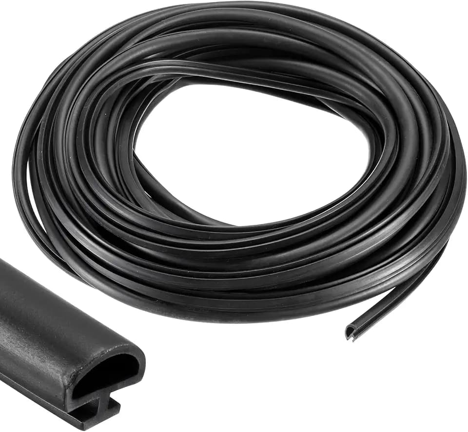 PATIKIL Window Weather Stripping Door Seal, 5/16" Wide Bulb Bubble TPE Weatherstrip Seal for 5/32" Slot Door Frame Window (10 m/33 ft, Black)