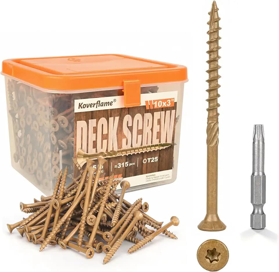#10 x 3 in Deck Screws, T25, Ruspert Coated, 5 lb
