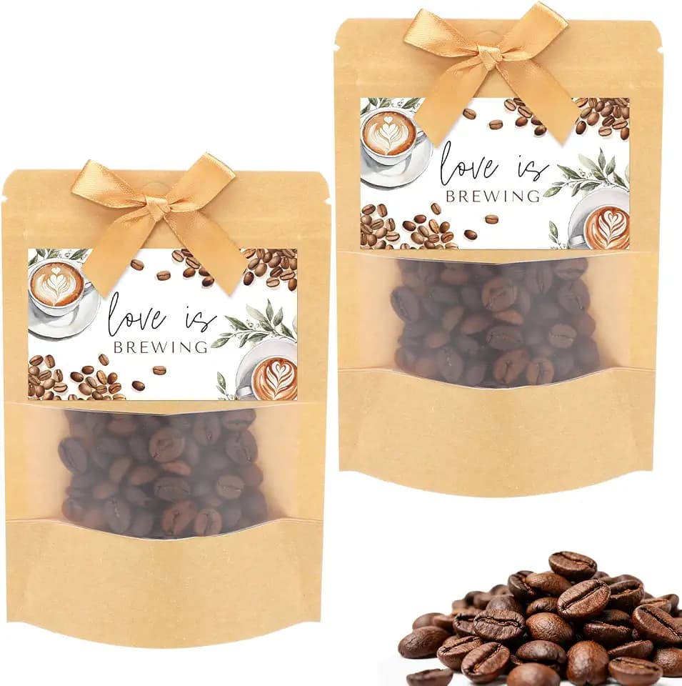 YooNotee 100 Sets Love Is Brewing Bridal Shower Favors Coffee Gift Bags