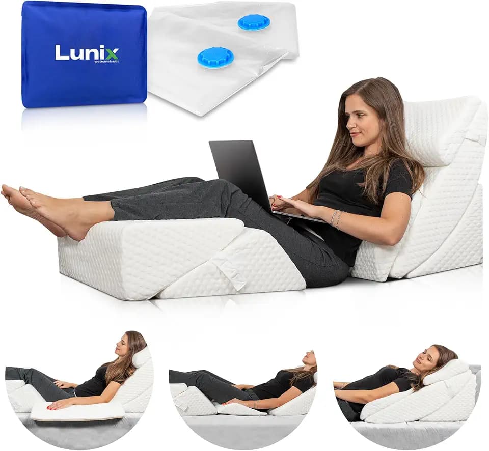Lunix LX13 Shoulder & Orthopedic Bed Wedge Pillow Set, 6 Pieces