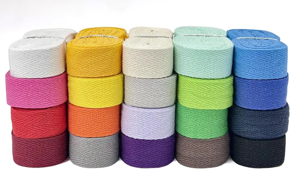 Cotton Twill Tape 3/4" x100yds Herringbone Webbing Sewing Assorted