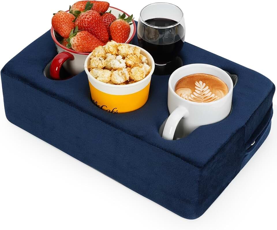 Couch Cup Holder Pillow,Couch Drink Holder,Rectangle Couch Caddy for Coffee Cup,Phone,Remote,Couch Cup Holder Tray for Bed,Car,Sofa,Table
