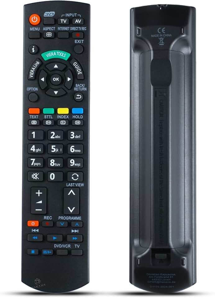 Geeignet für Panasonic Fernbedienung für Panasonic N2QAYB000504 Fernseher TV Remote Control / D1170 / Neu (Schwarz)
