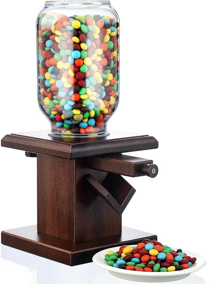 Maxdot Wooden Candy Dispenser Wood Storage Containers, light brown