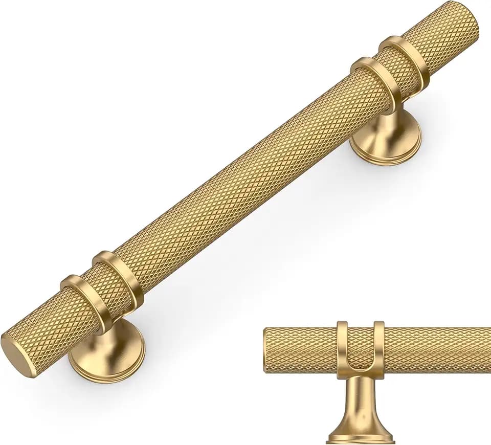 Amerdeco 10 Pack Champagne Bronze Cabinet Pulls 5.9 Inch Length (3-3/4 Inch Hole Center) Kitchen Cabinet Handles for Drawer, Cupboard and Wardrobe ZH0025