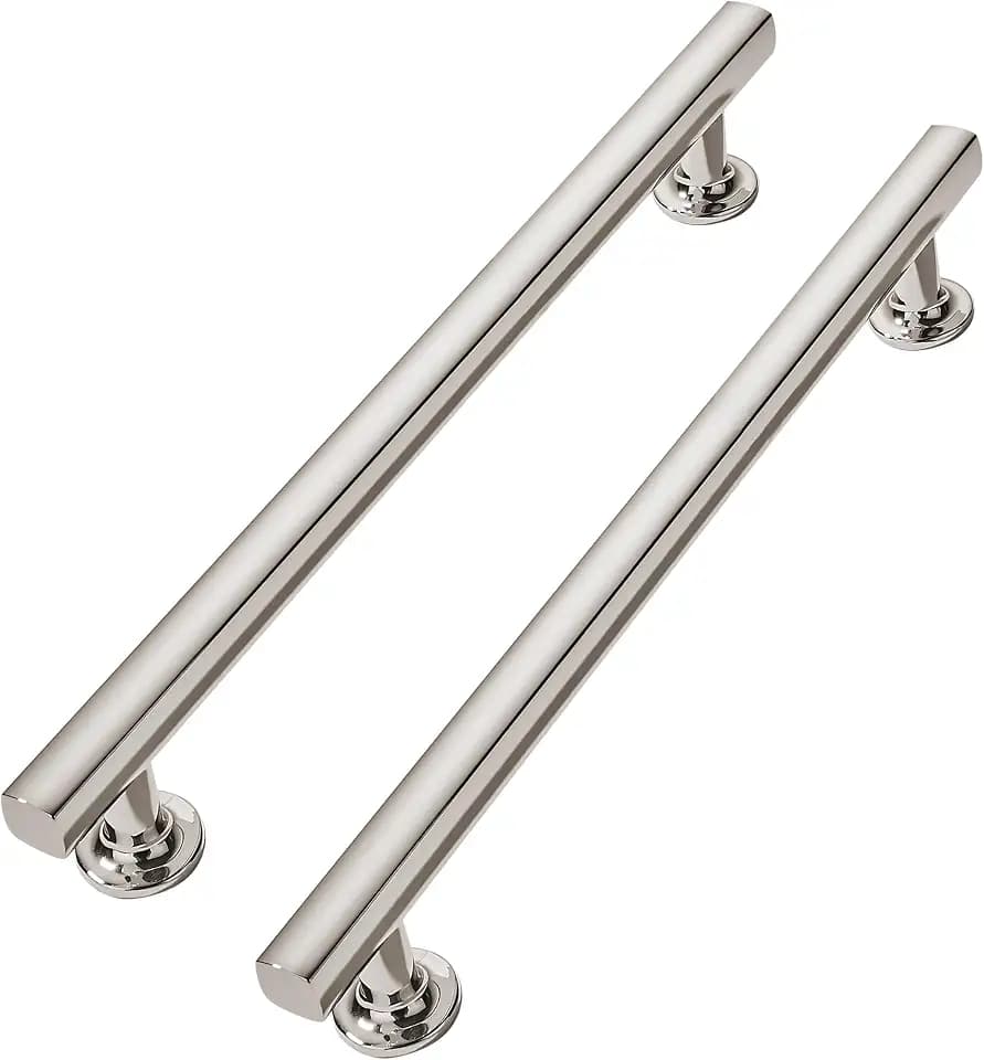 6 inch (152mm) 10 Pack Polished Nickel Cabinet pulls Solid Heavy-Duty Handles Hardware for Kitchen Badroom Drawer Square Pulls Cupboard Cabinets