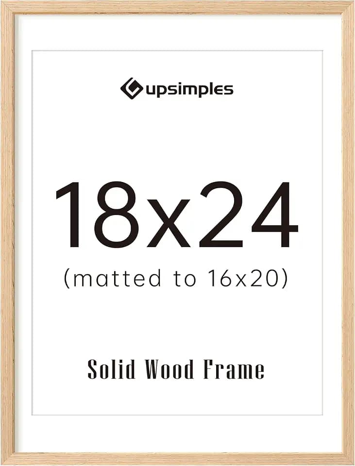 upsimples 18x24 Picture Frame Solid Wooden, Nursery Decor, 1Pack Natural