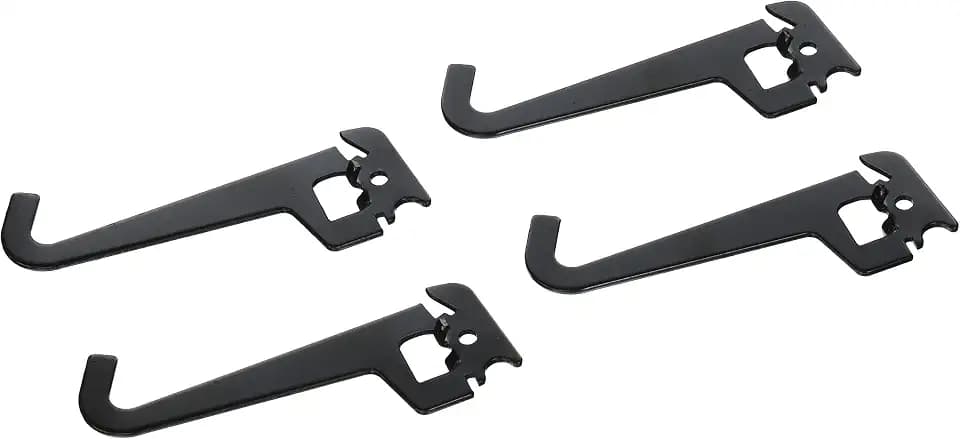 Wall Control 3-1/2in Reach Curved Tip Slotted Hook Pack - Slotted Metal Pegboard Hooks Pegboard and Slotted Tool Board - Black