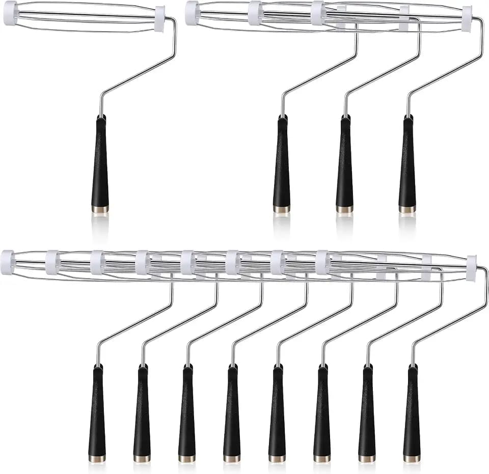 Gerrii 12 Pcs 9 Inch Paint Roller Painting Roller Frame 5 Wire, Black