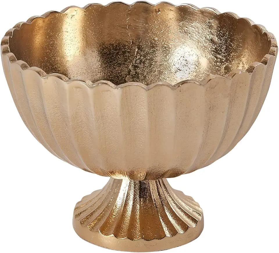 Accent Decor Scallop Compote for Plant and Flowers| Modern Bowl Decor for Home or Office l Indoor and Outdoor Vase for Any Event Decorations (8.5x 6.25) (73351)