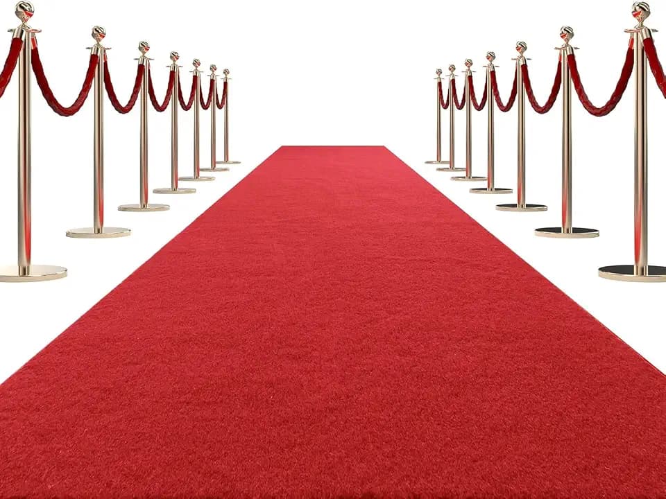 HOMBYS 450 GSM Extra Thick 3x20 ft Red Carpet Runner for Partys & Events, Heavy-Duty Felt Aisle Runway Rug for Steps, Prom Proposal & Wedding Ceremony Decorations, Hollywood Oscars for VIP Awards
