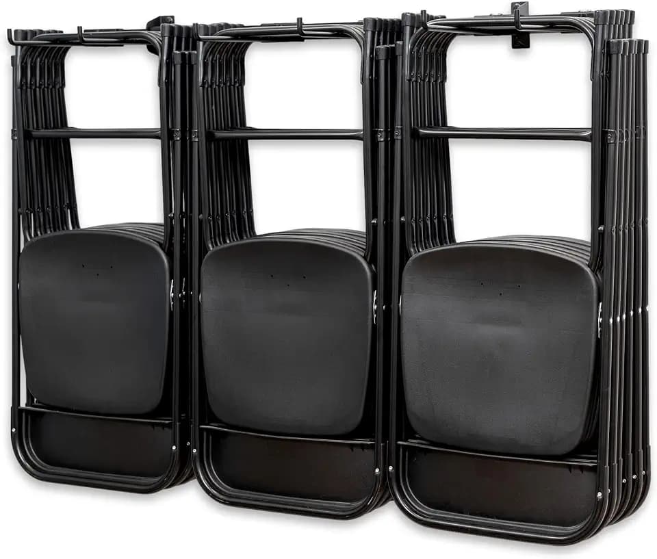 StoreYourBoard Chair Storage Rack Triple – Heavy Duty Folding Chair Rack for Home & Garage Organization, Holds 300 lbs, Chair Hangers for Folding, Patio, Beach & Camping Chairs