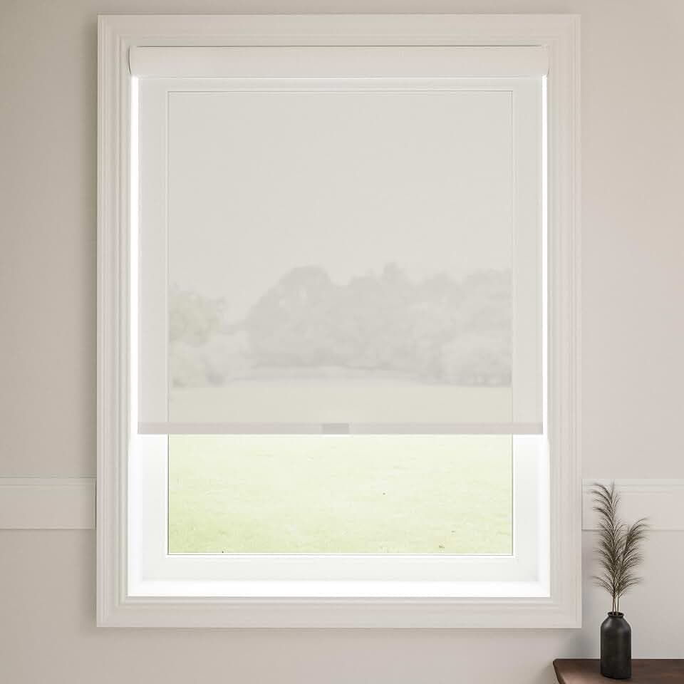 Lumino Light Filtering Solar Shades, 32" W x 72" L White