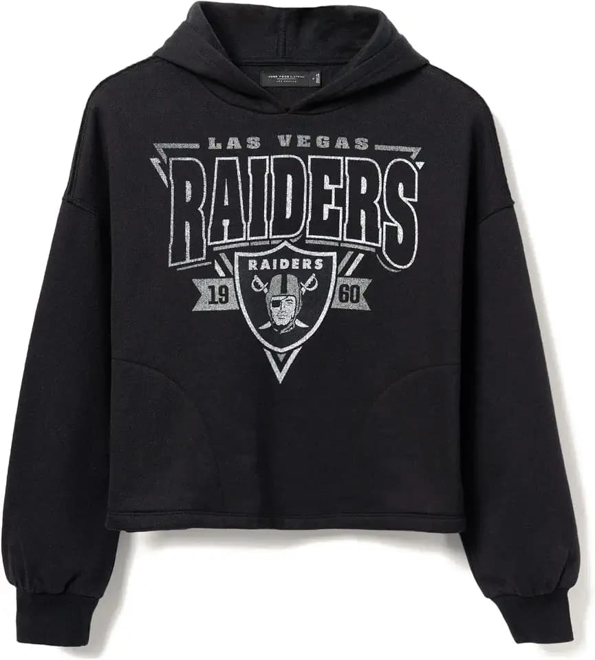 Junk Food Clothing Women's Las Vegas Raiders Endzone Hoodie Sweatshirt