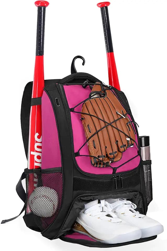 Goloni | Baseball Backpack,Baseball Bag for Adult,Softball Bat Bag with Shoes Compartment,Large Main Compartment for Helmet & accessories, Fence Hook