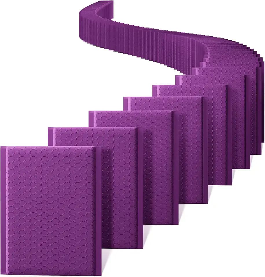 Metronic 6x10" Bubble Mailers 100 Pack Self-Seal Padded Envelopes Violet
