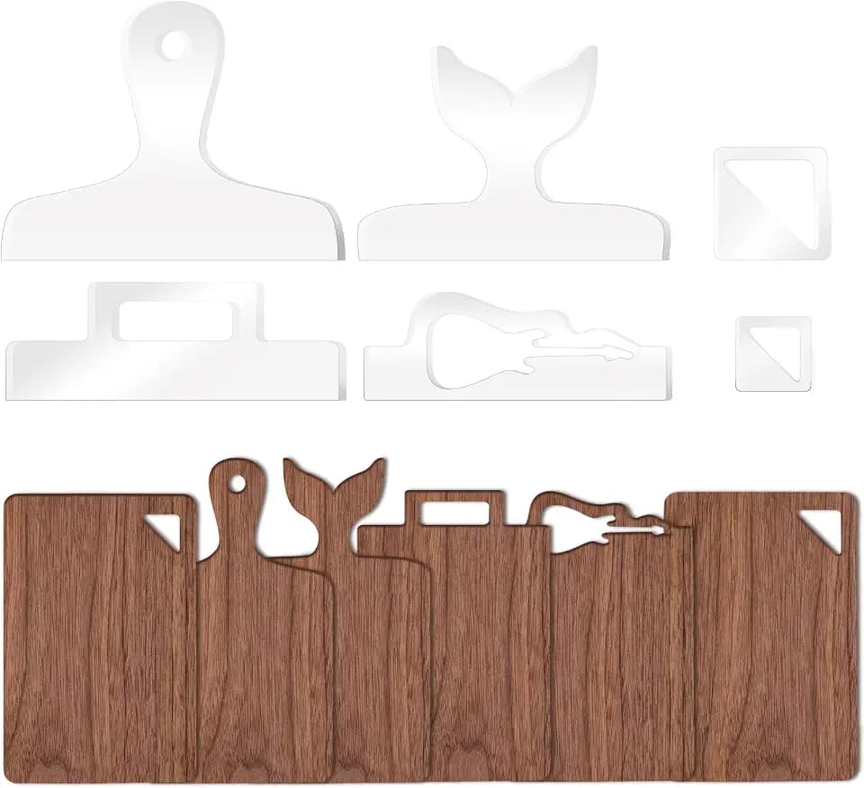 6 Pcs Router Templates, Charcuterie Board Handle Template