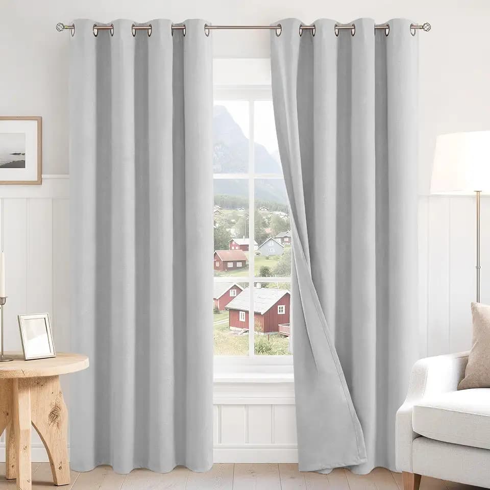 BGment Silver Grey Blackout Curtains for Living Room 84 Inch Long 2 Panels