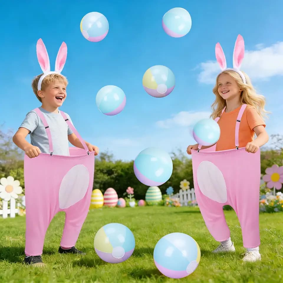 Easter Games for Kids, Funny Bunny Pants Tossing Game, Ages 4–8