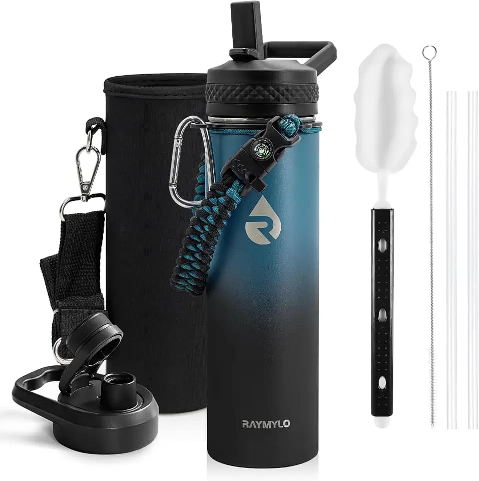 RAYMYLO Insulated Water Bottle 20 oz, Triple Wall Vacuum Stainless Steel