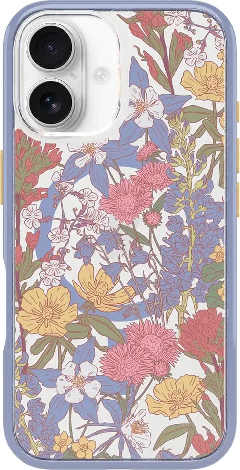 OtterBox iPhone 16 Symmetry Series Clear Case - Floral Purple